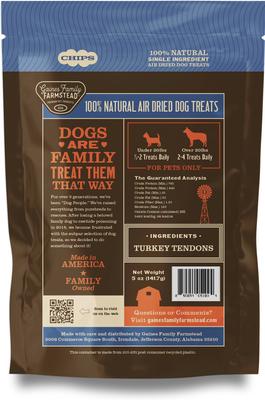 Turkey Tendon Chips Single Ingredient Dog Treats, 5-oz bag