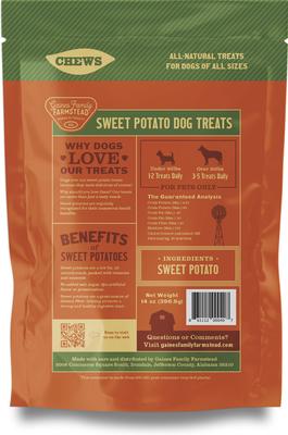 Golosinas deshidratadas para perros Sweet Potato Chews, bolsa de 32 oz