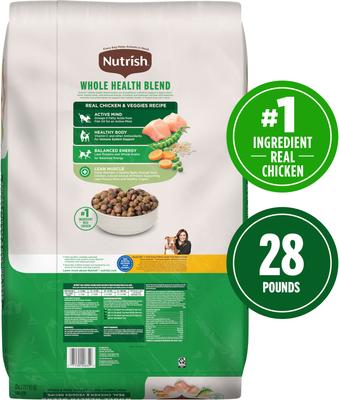 Paquete: Alimento seco Rachael Ray Nutrish con pollo y verduras + premios para perros Soup Bones con sabor a pollo y verduras