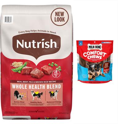 Paquete: Alimento seco Rachael Ray Nutrish con receta de carne de res, guisantes y arroz integral + Alimento enlatado para perros Gentle Digestion con pollo, calabaza y salmón