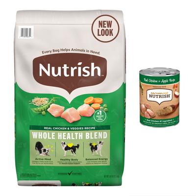 Bundle: Rachael Ray Nutrish Real Chicken & Veggies Recipe Dry Food + Real Chicken & Apple Canned Dog Food