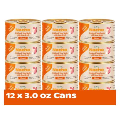 Flaked Chicken & Tuna Recipe in Bone Broth Wet Cat Food, 3-oz can, case of 12