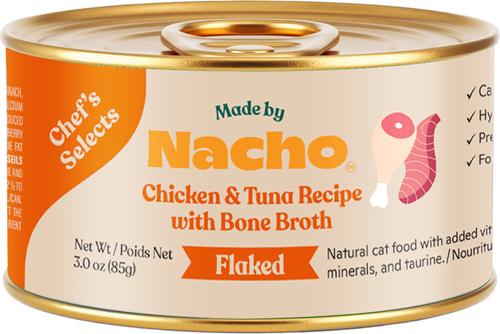 Flaked Chicken & Tuna Recipe in Bone Broth Wet Cat Food, 3-oz can, case of 12