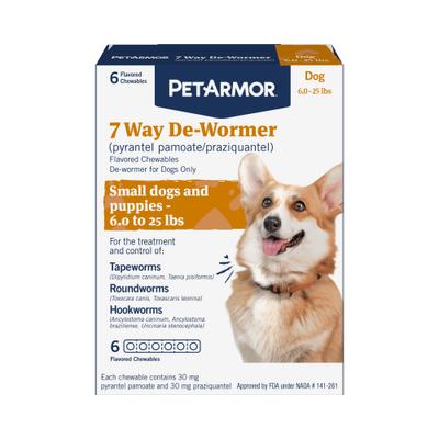 7 Way Dewormer for Hookworms, Roundworms & Tapeworms for Small Breed Dogs, 2 count