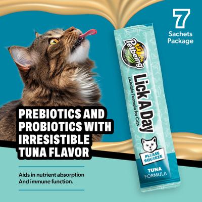 Lick a Day 7-in-1 Functions Daily Real Meat Lickable Chicken & Tuna Supplement for Cats, 28 Count