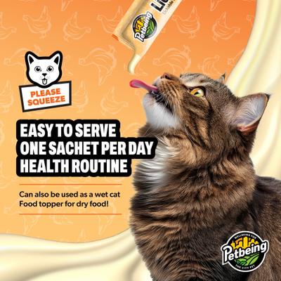 Lick a Day 7-in-1 Functions Daily Real Meat Lickable Chicken & Tuna Supplement for Cats, 28 Count