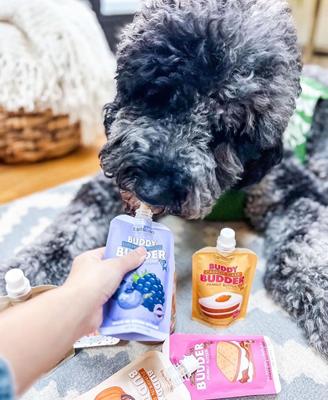 Buddy Budder Mix Flavor Squeeze Lickable Dog Treat, 4-oz pouch, 9 count