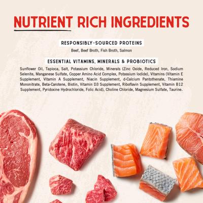 Stella's Shredrs Adult Grain-Free Grass Fed Beef & Wild Caught Salmon Recipe in Broth Wet Dog Food, 2.8-oz pouch, case of 12