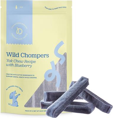 Blueberry Flavor Dental Yak Chews Dog Treats, 2 count