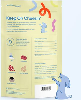 Golosinas masticables dentales para perros con sabor a arándano, 5 unidades