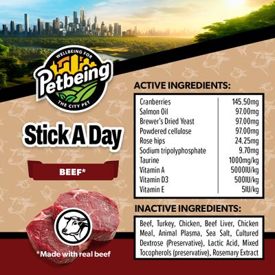 Stick a Day 7-in-1 Daily Beef Chew Supplement for Dogs, 28 count