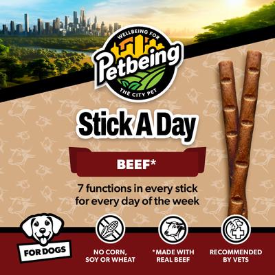 Stick a Day 7-in-1 Daily Beef Chew Supplement for Dogs, 28 count