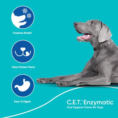 C.E.T. Enzymatic Dental Chews for Medium Dogs, 12.8-oz bag