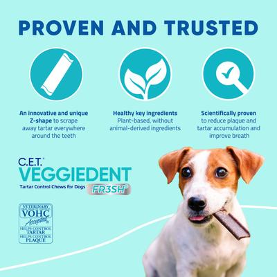 C.E.T. VeggieDent Fr3sh Dental Chews for X-Small Dogs, 30 count