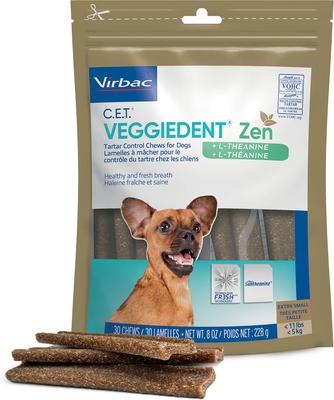 C.E.T. VeggieDent Zen Dental Chews para perros extra pequeños (menos de 5 kg), 30 unidades