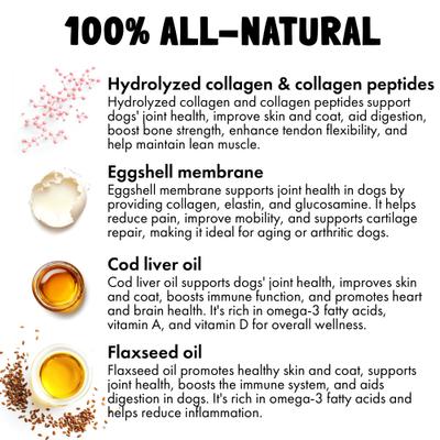 Collagen Dog Chews Joint Supplement for Dogs, 30 count