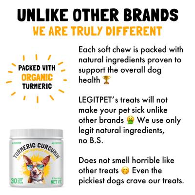 Turmeric Curcumin Chews Joint Supplement for Dogs, 30 count