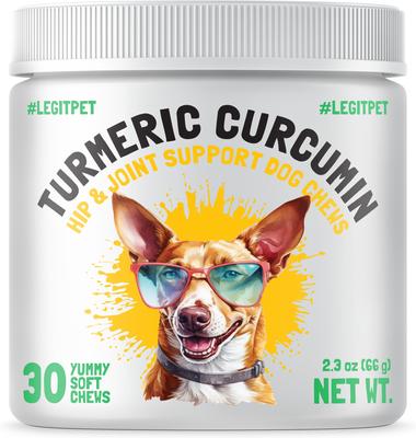 Turmeric Curcumin Chews Joint Supplement for Dogs, 30 count