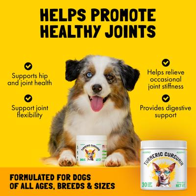 Turmeric Curcumin Chews Joint Supplement for Dogs, 30 count