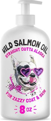 Wild Caught Alaskan Salmon Oil Liquid Skin & Coat Supplement for Dogs & Cats, 8-fl oz bottle