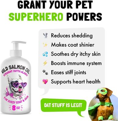 Wild Caught Alaskan Salmon Oil Liquid Skin & Coat Supplement for Dogs & Cats, 8-fl oz bottle