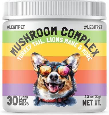 Mushroom Complex Chews Supplement for Dogs, 30 count
