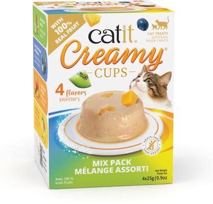 Creamy Cups with Fruit, Chicken Mousse with Kiwi Cat Lickable Treat, 0.9-oz cup, 4 count