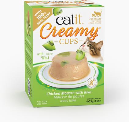 Creamy Cups with Fruit, Chicken Mousse with Mango Cat Lickable Treat, 0.9-oz cup, 4 count