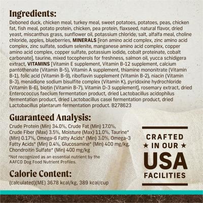 Grain-Free Dry Dog Food Real Duck & Sweet Potato Recipe, 22-lb bag