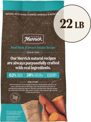 Grain-Free Dry Dog Food Real Duck & Sweet Potato Recipe, 22-lb bag