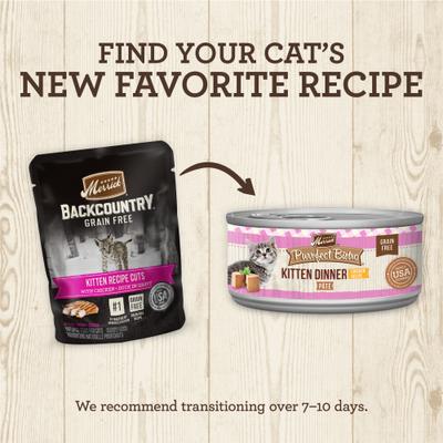 Backcountry Grain-Free Kitten Recipe Cuts Chicken & Duck in Gravy Cat Food Pouches, 3-oz, case of 24