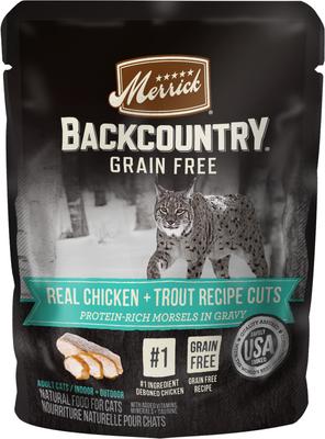 Backcountry Grain-Free Morsels in Gravy Real Whitefish Recipe Cuts Cat Food Pouches, 3-oz, case of 24