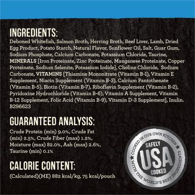 Backcountry Grain-Free Morsels in Gravy Real Whitefish Recipe Cuts Cat Food Pouches, 3-oz, case of 24