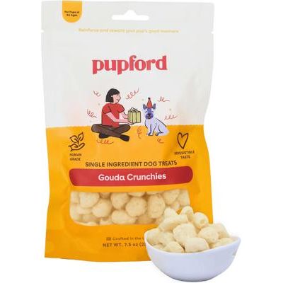 Gouda Crunchies - Galletas crujientes para perros con sabor a queso gouda de ingredientes limitados, de grado humano, bolsa de 7.5 oz