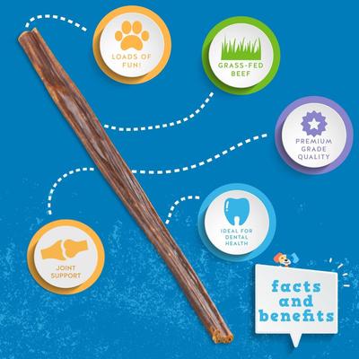 Joint Health 12-inch Beef Gullet Stick Dog Chews, 20 count