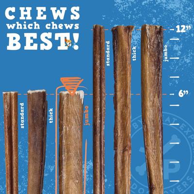 Odor Free 6-inch Jumbo Beef Bully Stick Dog Chew, 6 count
