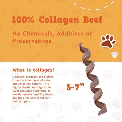 Beef Collagen Spiral 5 to 7-in Dog Chew