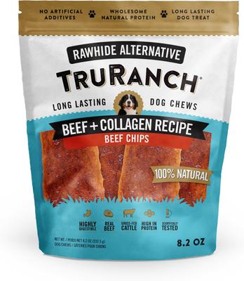 Bundle: TruRanch Beef Collagen Sticks Hard Chew Treats, 5-in, 15 count + Beef Collagen Chips Hard Chew Dog Treats, 6-in, 8.2-oz bag