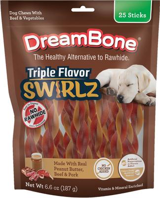 Triple Flavor Swirlz Dog Chews, 25 count