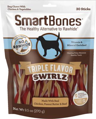 Triple Flavor Swirlz Dog Chews, 30 count