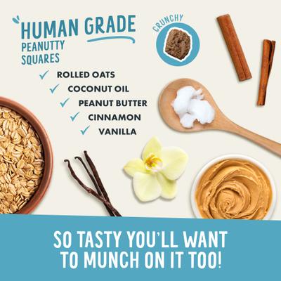 Crunchy Munchies Granola Bites Peanutty Squares Dog Treats, 5-oz bag