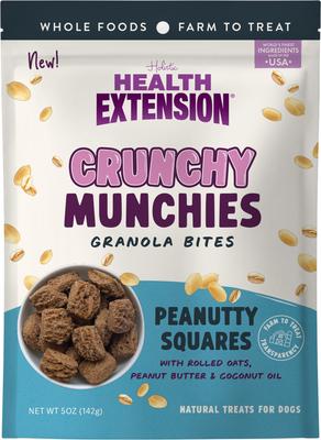 Bocados de granola Crunchy Munchies, cuadrados de cacahuete, premios para perros, bolsa de 5 oz