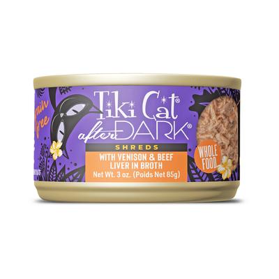 After Dark Venison & Beef Liver Grain-Free Shredded Wet Cat Food, 3-oz can, case of 12