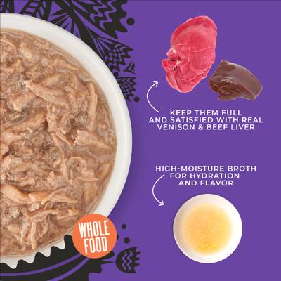 After Dark Venison & Beef Liver Grain-Free Shredded Wet Cat Food, 3-oz can, case of 12