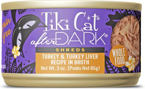 After Dark Turkey & Turkey Liver Grain-Free Shredded Wet Cat Food, 3-oz can, case of 12
