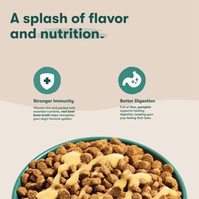 Bundle: Jinx Kibble Sauce Beef Bone Broth Wet Dog Food Topper, 12-fl oz bottle + Chicken Bone Broth Wet Dog Food Topper, 12-fl oz bottle