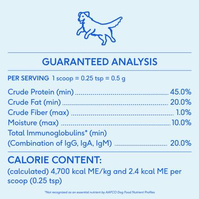 Native Pet, Colostrum, Calostro Bovino Entero para Inmunidad, Digestión y Alergias, Perros, 120 scoops (62 g)