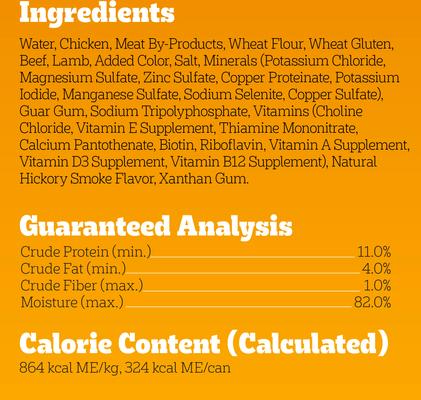 High Protein Beef & Lamb Flavor in Gravy Canned Wet Dog Food, 13.2-oz can, case of 12