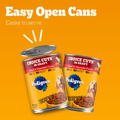 Choice Cuts in Gravy Steak & Vegetable Flavor Adult Canned Wet Dog Food, 13.2-oz can, bundle of 24