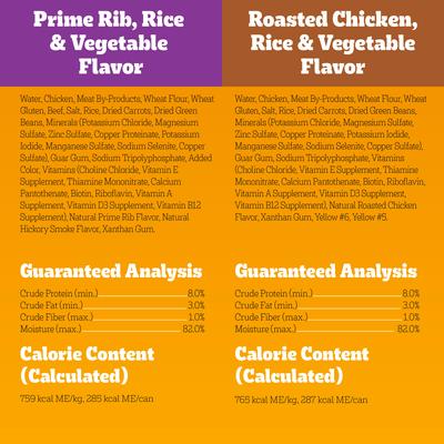 Choice Cuts in Gravy Prime Rib, Rice & Vegetable Flavor & Roasted Chicken Adult Canned Wet Dog Food Variety Pack, 13.2-oz, case of 12
